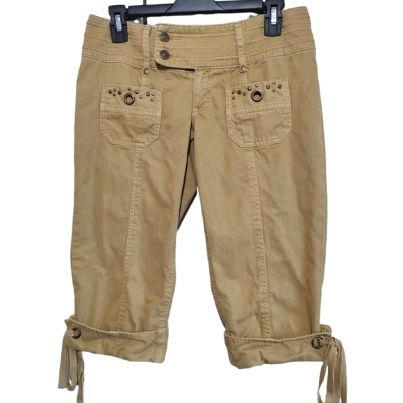 Sugar Lips capri pants size medium dark yellow/gold - Picture 1 of 7
